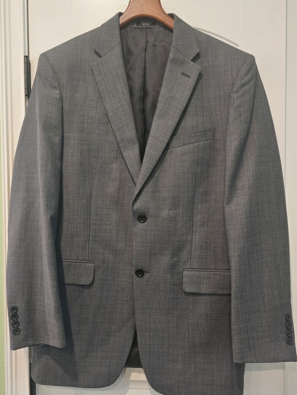 Jones New York Men's Gray Two-Button Suit Blazer